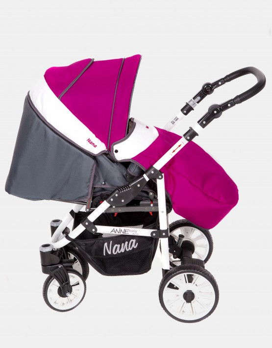 Nana Anne pink - graphit - weiß 3in1 mit Autositz