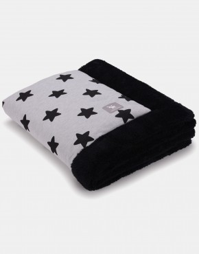 Cottonmoose Winter Blanket – Sternenmuster schwarz auf natur, Einband schwarz