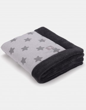 Cottonmoose Winter Blanket – Sternenmuster grau auf natur, Einband graphite