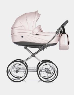 Roan Emma Klassischer Kinderwagen Rosa Pearl inklusive Babyschale Set 3in1
