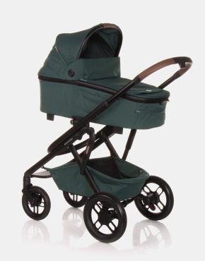 Maxi Cosi Lila XP Plus Kombi Kinderwagen Essential Green inkl. Coral 360 Babyschale und Familyfix 360 Base – Set 4in1