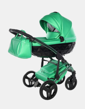 Junama Fluo V3 Kombi Kinderwagen Set 2in1 inkl. XXL Zubehörpaket – Neon Green