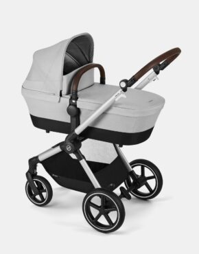 Cybex EOS Lux – Kombi-Kinderwagen – Set 2in1 – inkl. Sportsitz und Babywanne – Lava Grey / Silver Frame