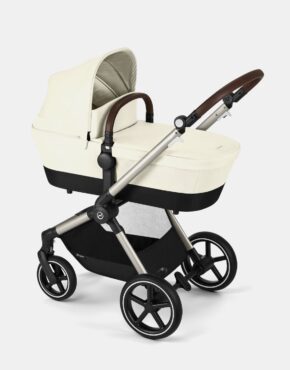 Cybex EOS Lux – Kombi-Kinderwagen – Set 2in1 – inkl. Sportsitz und Babywanne – Seashell Beige / Taupe Frame